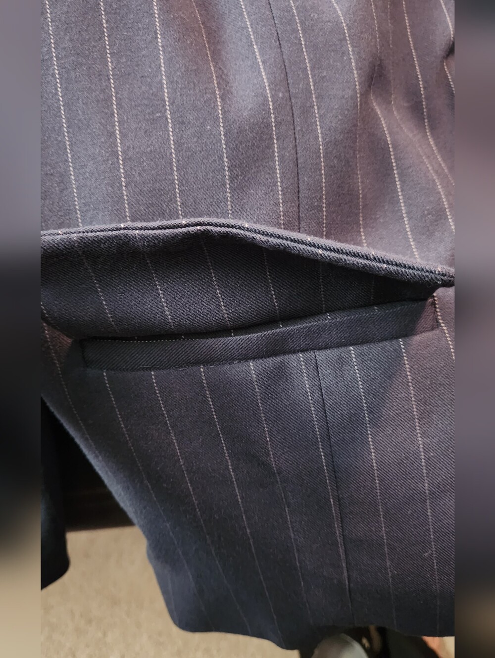 Torrid New Navy w/ White Pinstripe Studio Women's Suit Blazer Size 0/12 - Picture 7 of 15